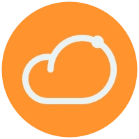 Cloud icon Orange blue
