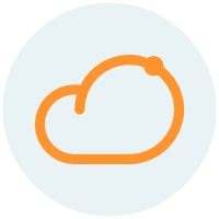 Cloud icon Orange blue