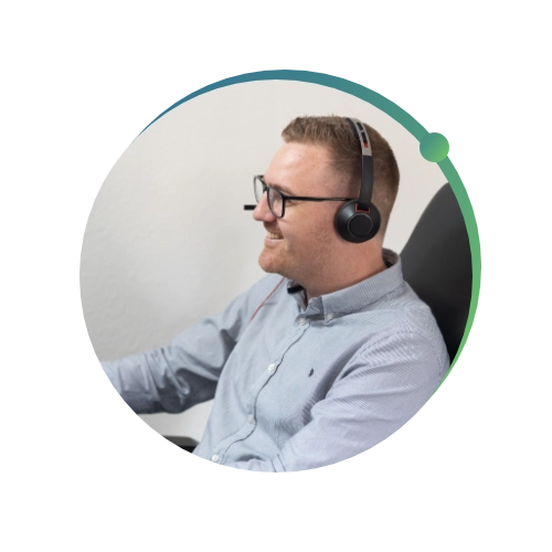 Conquest Wildman team member using VOIP headset