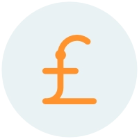 Pound Icon Orange blue