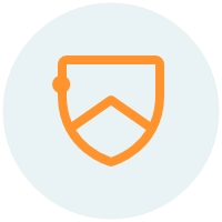 Shield icon Orange and blue