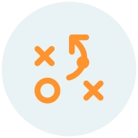 Strategy: Orange and blue icon