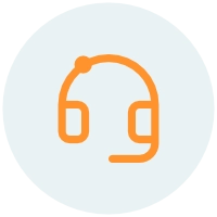 Support icon Orange and blue