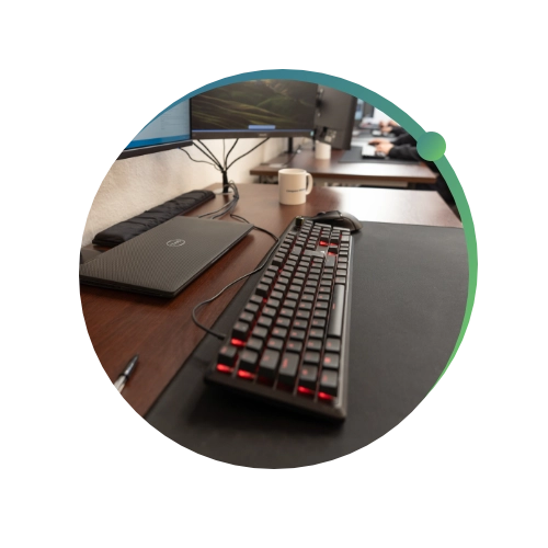 Close up of Keyboard on a desk at Conquest Wildman